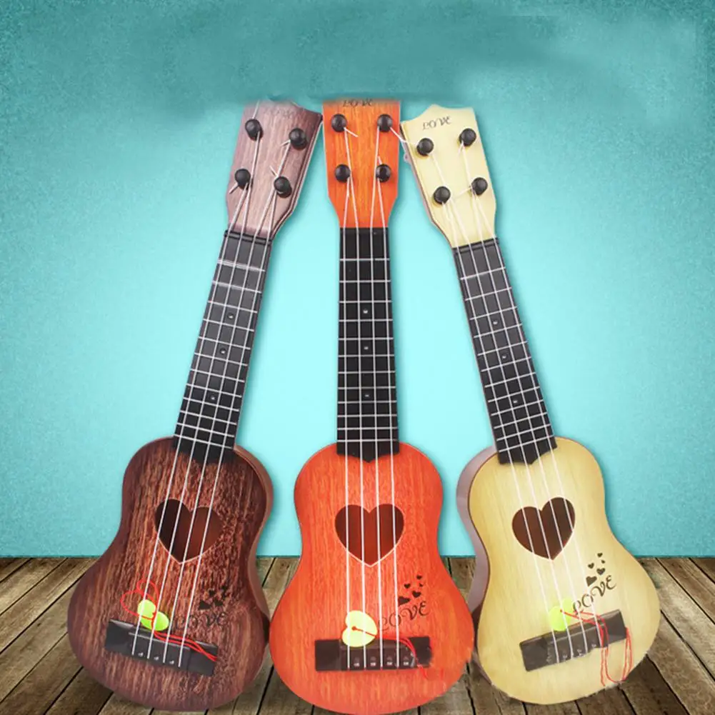 None 4 струны детская имитация играемая гитара укулеле Обучающие Музыкальные инструменты игрушки подарки для начинающих