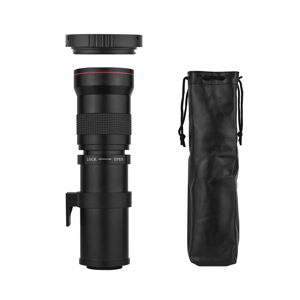 

Telephoto Manual Zoom Lens 420-800mm F/8.3-16 T-Mount with AF/M Mount Adapter Ring for Nikon D800/D850 D Series DSLR Cameras