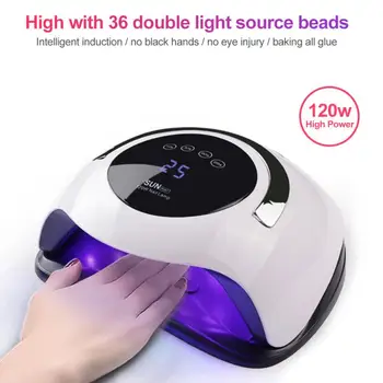 

120W LED Gel Lamp Quick Dry Nail Light Intelligent LED Nail Lamp Nail Dryer Uv Lamp Professional Manicure Nail Machine Nail Art