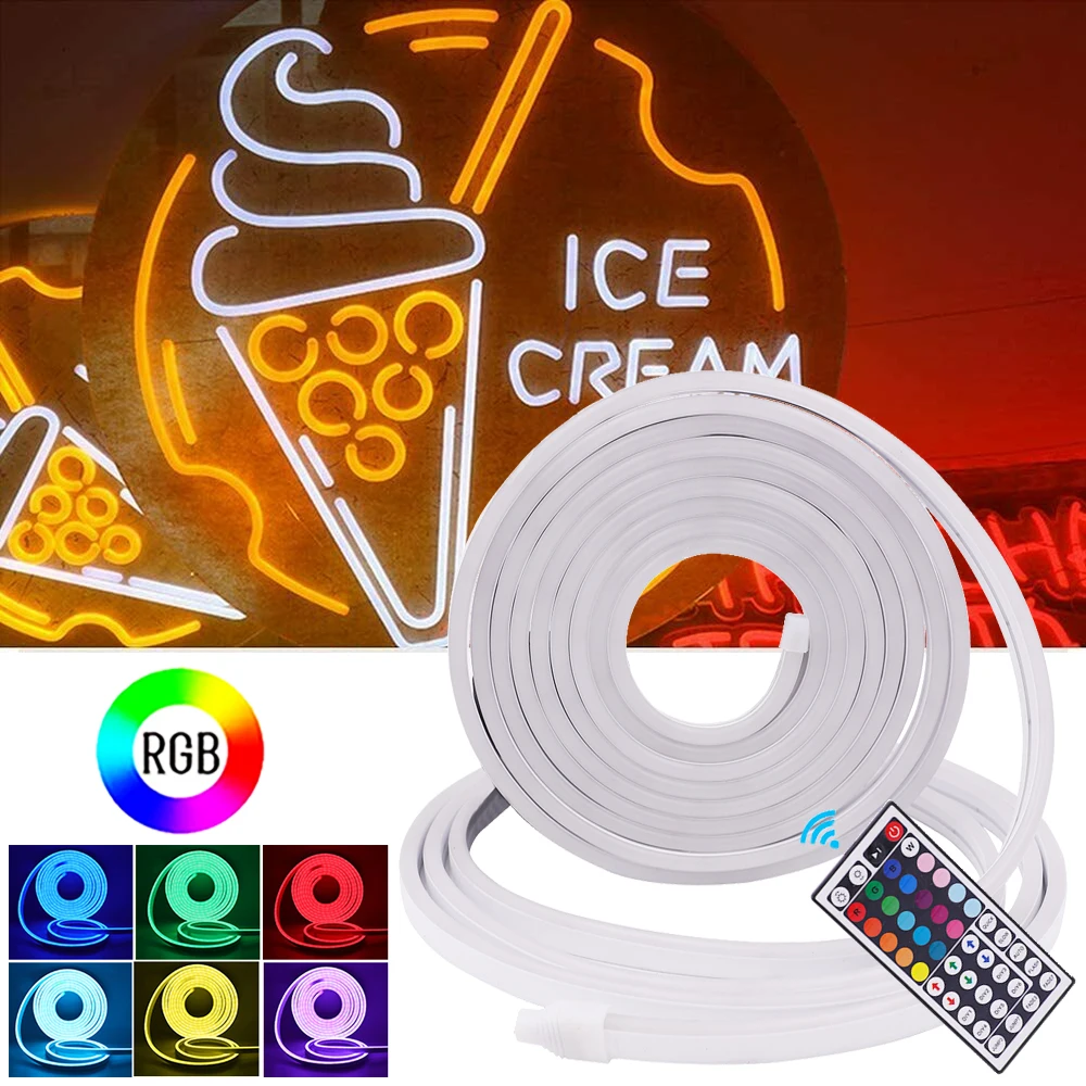

RGB неоновая лента, 5 мм, 12 В постоянного тока, 3535SMD, 108 светодисветодиодный, s/m, водонепроницаемая уличсветодиодный Светодиодная лента, гибкая неоновая веревка светильник с дистанционным управлением