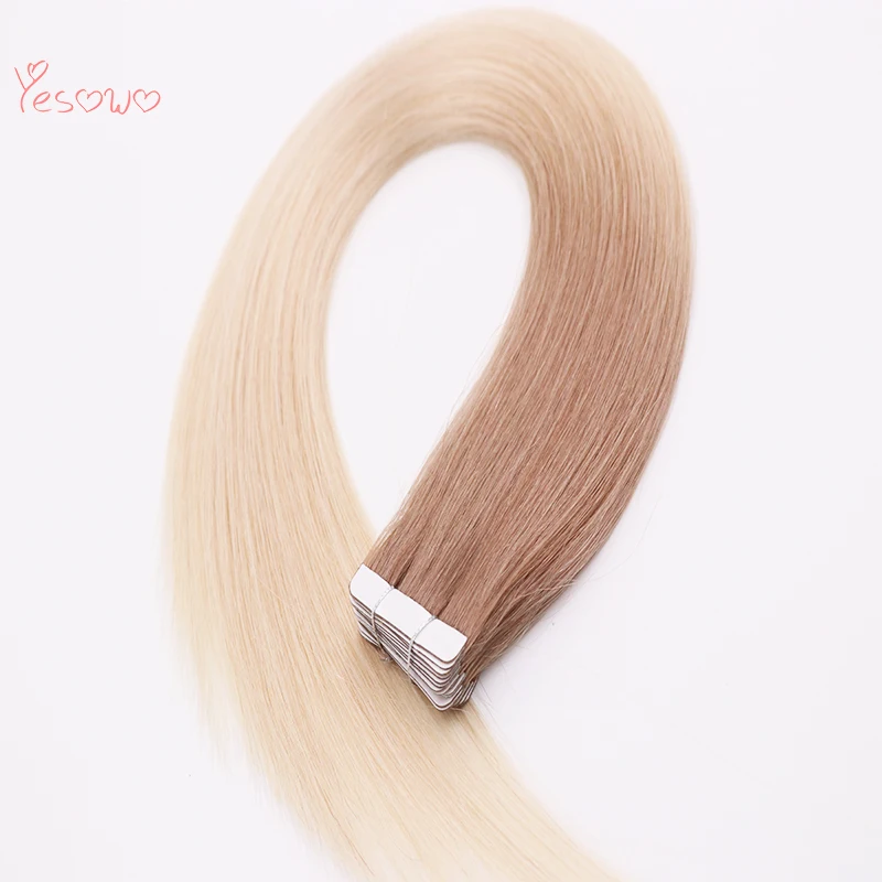 

Yesowo New Arrival Straight Tape On Hair 6T613# Colored Two Tone 20Pcs High Quality Brazilian Remy Human Hair Tape In Extensions