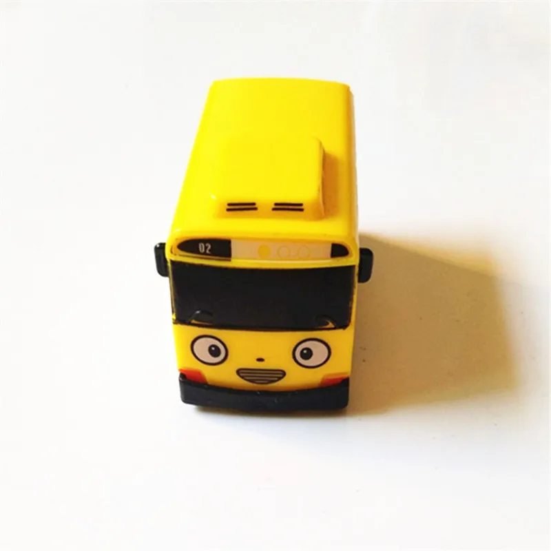 Korean Anime Tayo the little bus mini Plastic Pull Back Blue Tayo Gani Yellow Lani Green Red Rogi car model for kids Boy gift - 3
