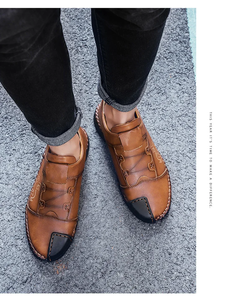 Г. Новая мужская повседневная обувь мужские кожаные лоферы высокого качества модные мягкие мокасины осенние мужские слипоны на плоской подошве, большие размеры 38-46