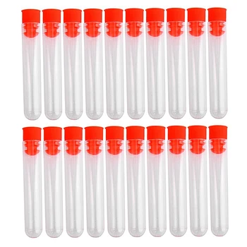 

20 Pcs Non-Completed Plastic Test Tubes Lab Test Tool With Screw Cap Transparent, 12 * 60mm