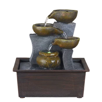 

Indoor Desktop Water Fountain Home Air Humidifier Relaxation Fountains Waterfall Lucky Feng Shui Water Sound Table Ornaments