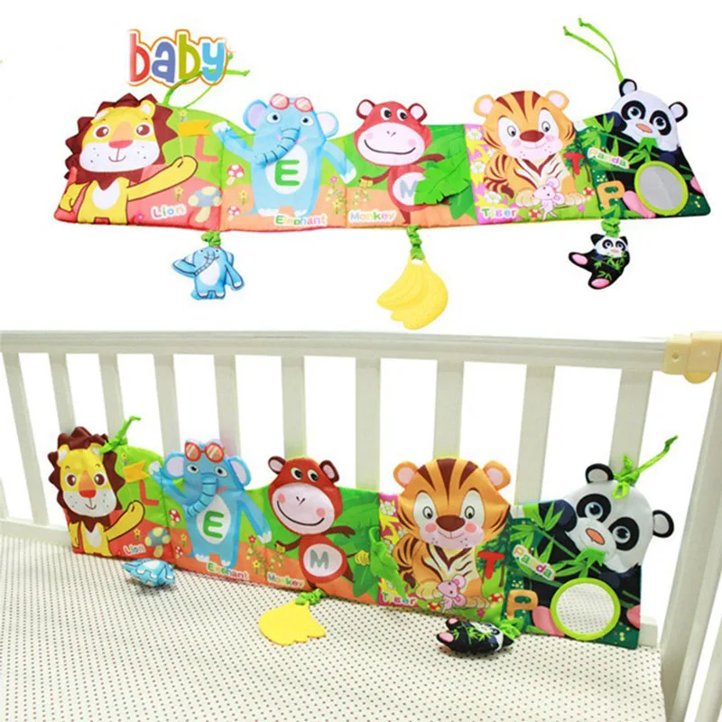 Детские игрушки слон лев Ткань Книга Кровать познание вокруг мультитач Многофункциональный Забавный и двухцветный цветной бампер кровать