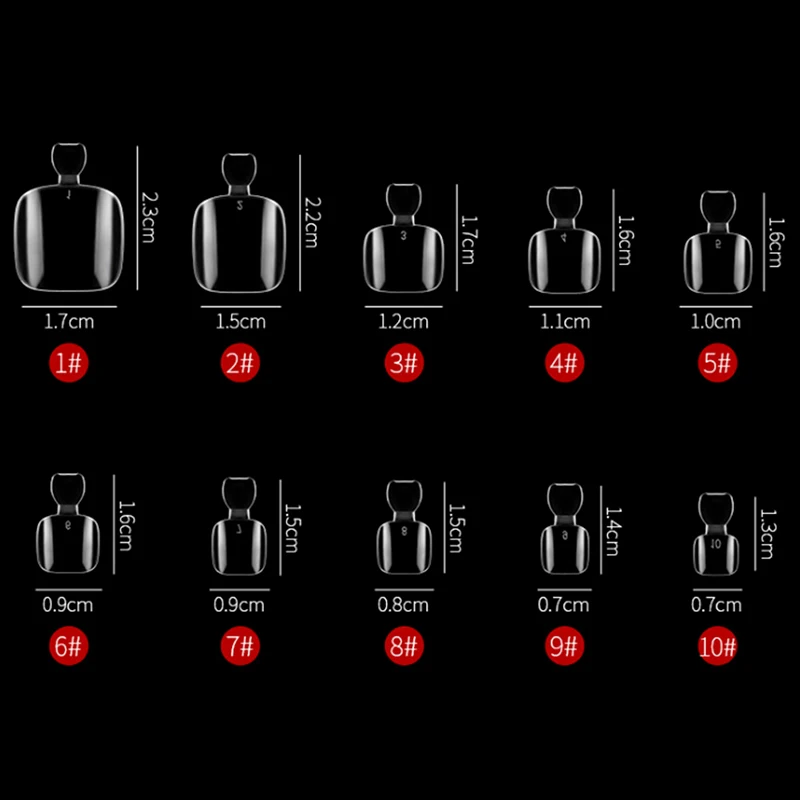 500 шт 10 размер смешанные полное покрытие накладные ногти для пальцев ног Кончики ног маникюр чистые натуральные Поддельные Типсы для ногтей ног украшения для ногтей