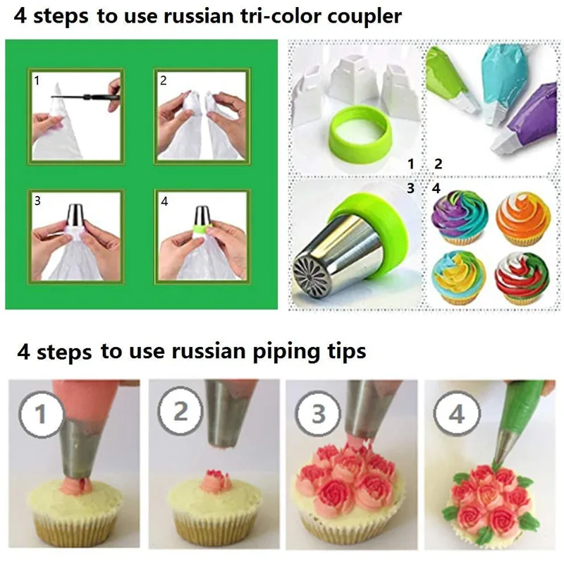 145 Pcs/Set Russian Piping Cream Flower Nozzles Cake Decorating