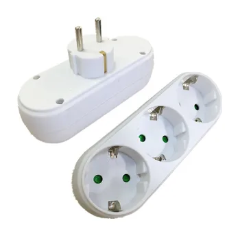 

2pcs EU One Turn Three European Electric Socket Three Socket To German Type 2 Round Plug European Standard 3 Holes Socket