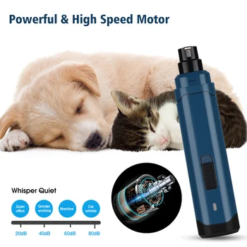 

Pet Nail Sharpener for Cats and Dogs Nail Clippers Rechargeable USB Automatic Manicure Super Power Nail Polisher Nail Cutter