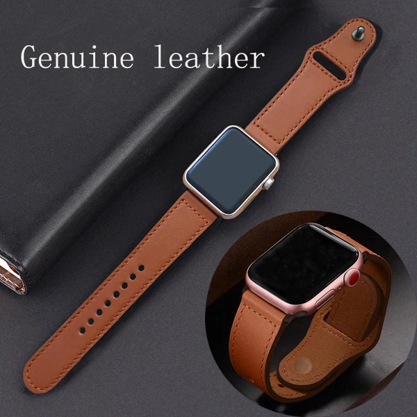 

Genuine leather loop for apple watch band 42mm 38mm watchband for iwatch 44mm 40mm 5/4/3/2/1 bracelet accessories