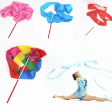 2 м красочные ленты для гимнастики, художественная гимнастика, ленты для балета