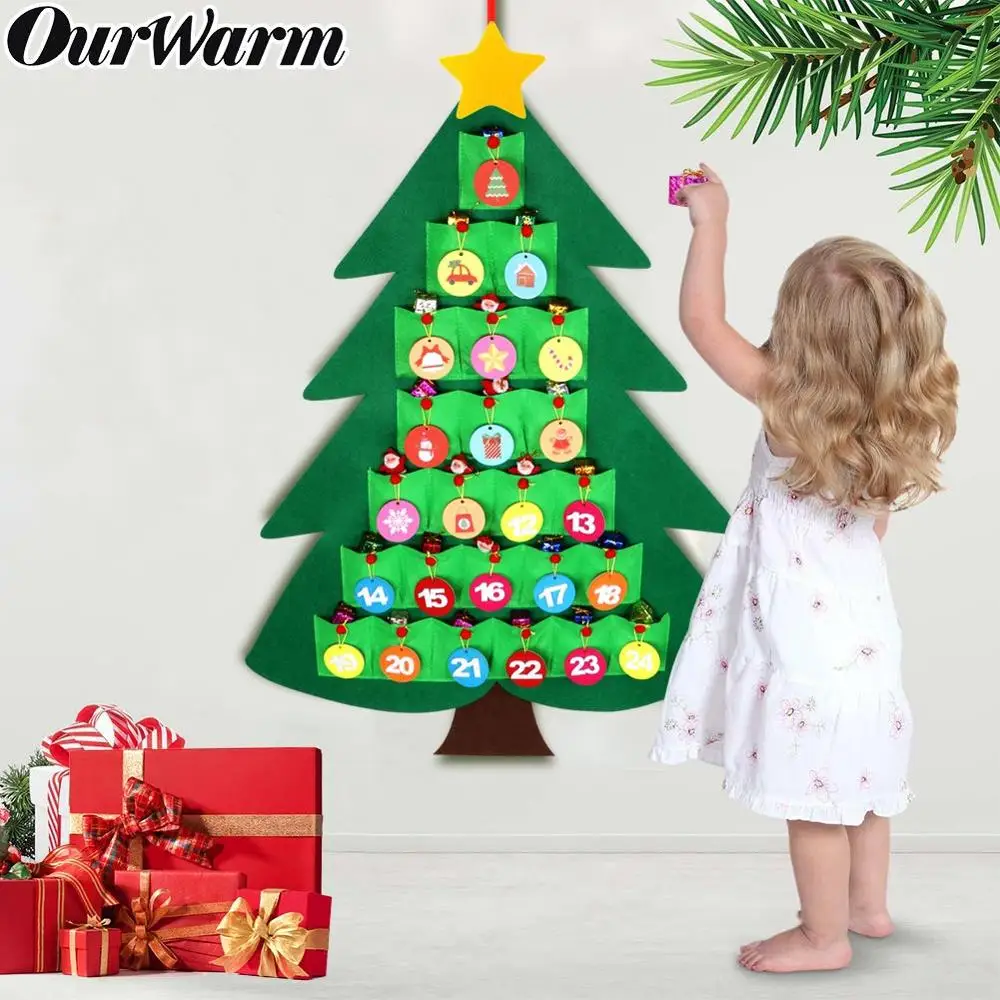 OurWarm рождественские календари, сделай сам, украшения, календарь обратного отсчета для детей, подарки, флип-узор и цифры, Настенный декор
