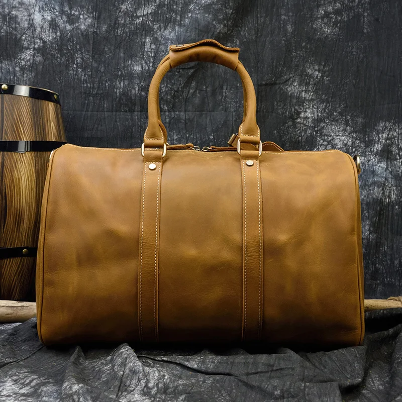 MAHEU, высокое качество, натуральная кожа, дорожные сумки, мужские ручные сумки с плечевым ремнем, один, два дня, короткая походная сумка, 45 см