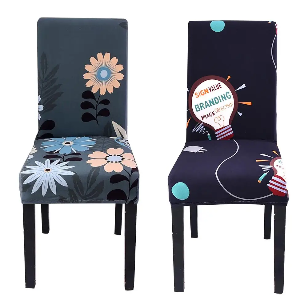 

Floral Printing Stretch Elastic Chair Covers Protector Spandex For Banquet Wedding Dining Room Office Banquet Chair cover