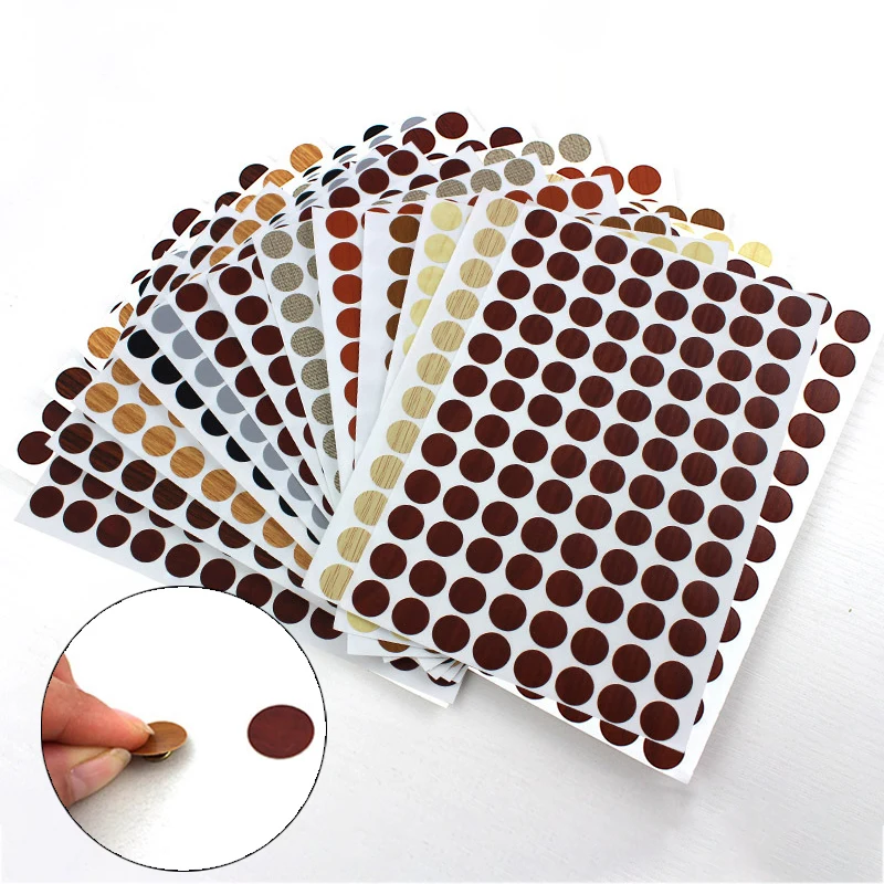 96Pcs 15mm Wooden Furniture Self Adhesive Screw Cap Cover Hole Stickers Wood Craft Desk Cabinet Drawer Art Sticker Ornament | Дом и сад