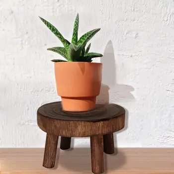 

Wooden Plant Stand Flower Pot Base Holder Stool For Indoor Outdoor Flower Pot Stand Free Standing Bonsai Holder Home Decoration