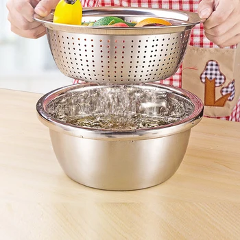 

1 Piece Stainless Steel Design Rice Washer Strainer Colanders for Cleaning Vegetable Fruit Pasta Home Kitchen Supply