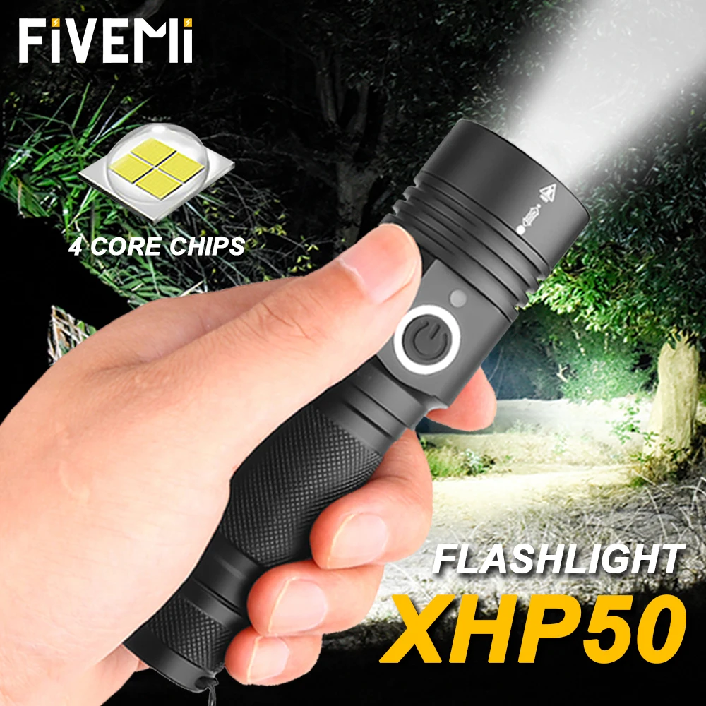 Супер яркий XHP50 светодиодный фонарик самый мощный фонарик с зумом охотничья вспышка light18650 водонепроницаемый USB перезаряжаемый светодиодный фонарь