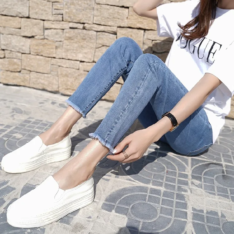 

Maternity Pants 2019 New Style Spring And Summer Burrs Jeans Skinny Pants Elasticity Slim Fit Slimming Abdominal Support Pencil