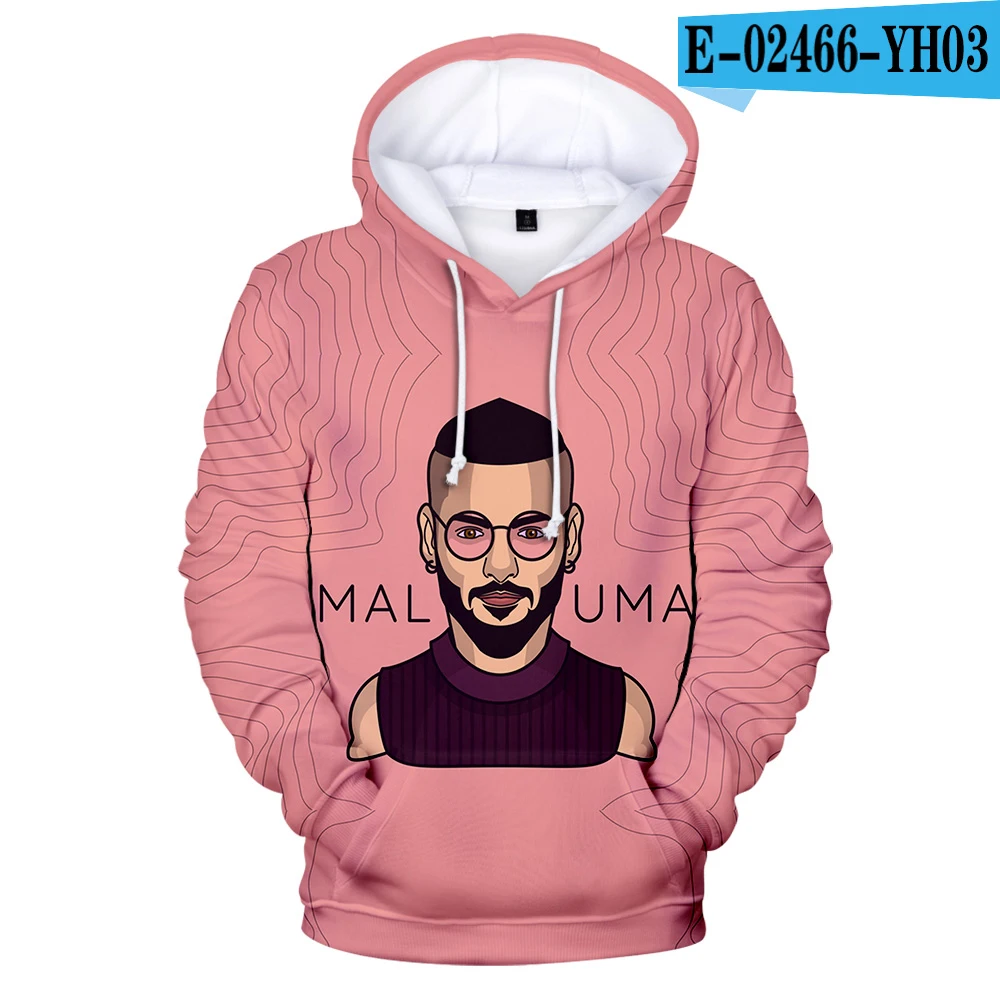 Maluma/Новое поступление, теплая толстовка с капюшоном, с 3D принтом, с длинными рукавами, для женщин, мужчин, детей, повседневная одежда с капюшоном - Цвет: YH03