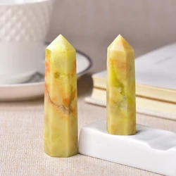 36 Color Crystal Point Wand: Natural Stone Healing Energy - 70-80mm (Flower jade)