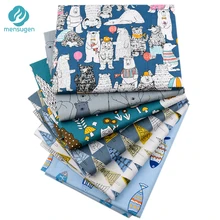 Mensugen, 6 шт./лот, 40 см* 50 см, принт с животными, хлопок, ткань для лоскутного шитья, наволочки для подушек, ткань для скрапбукинга