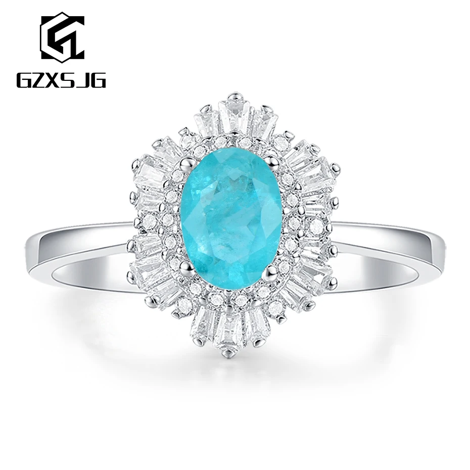 Женский Турмалин GZXSJG Paraiba однотонное ювелирное изделие из стерлингового серебра