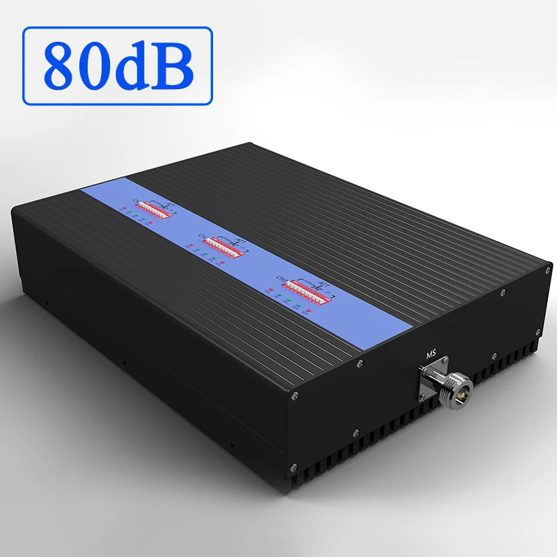 Lintratek 80dB 25dBm Powerful Triband Signal Booster GSM 2G 3G 4G Repeater 900 1800 2100MHz Signal Ampli AGC MGC KW25A Pro