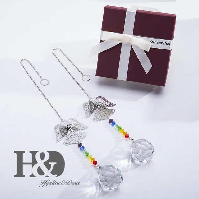 H&D Set 2 Lógó Csakra Kristálygömb Medál Suncatcher Angel Prism Rainbow Maker Karácsonyi Dekoráció Otthoni Ajándékdoboz - Image 5