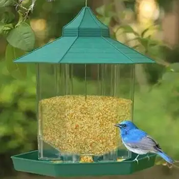 

Waterproof Gazebo Hanging Wild Bird Feeder Outdoor Feeding For Garden Decoration pet bird feeding tools Transparent new