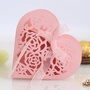 

European valentine's day joyful candy box laser hollow love roses Flower box wedding Party Favors gift box packaging Party Supp