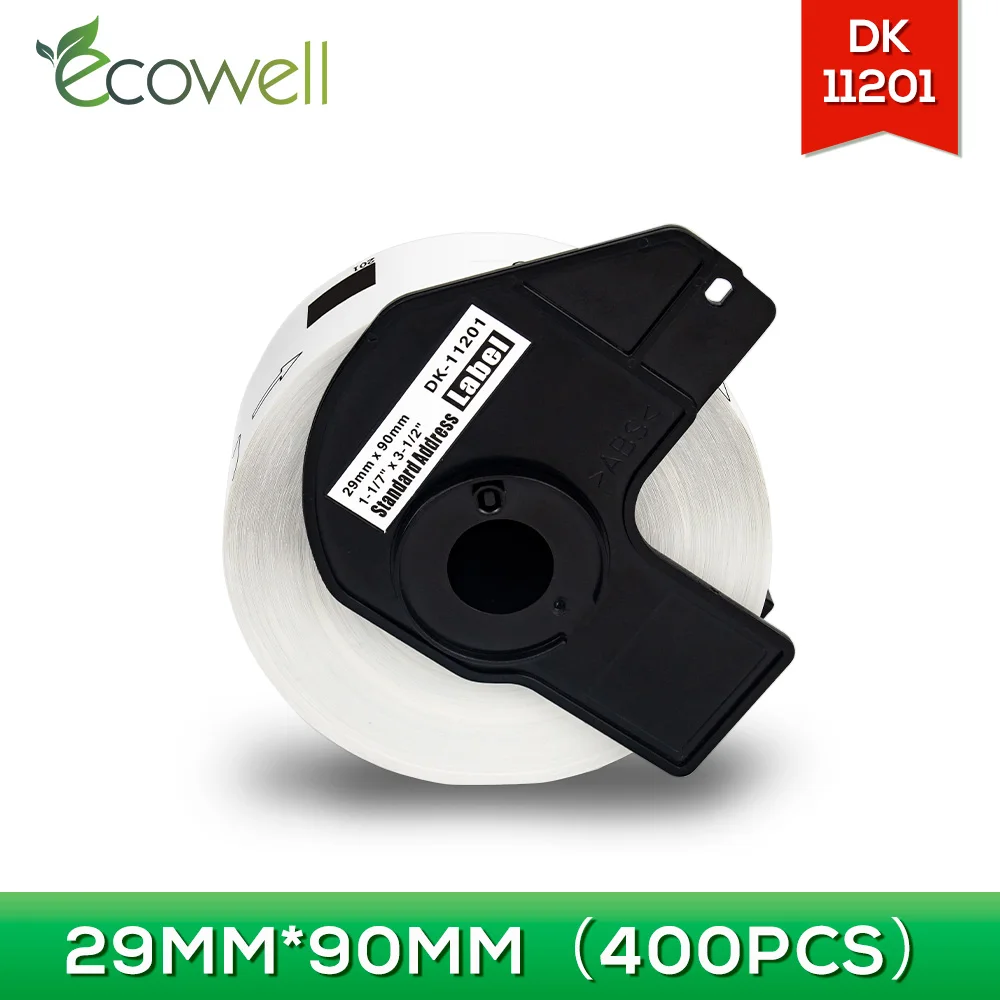 Ecowell совместимые этикетки штрих-код наклейка dk11201 dk-11201 dk 11201 белая этикетка