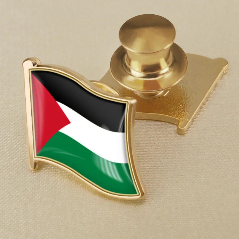 Palestine Flag Pin Brooch Country Palestine National Emblem Flag