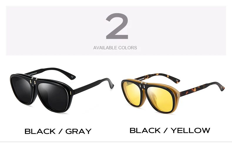 Gtand 2021 Fashion Stylish Flip Up SteamPunk Style Polarized Sunglasses Clamshell Double Layer Brand Design Sun Glasses GT109 big frame sunglasses