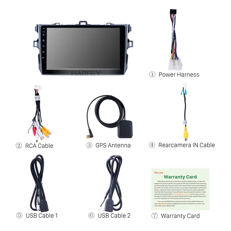 Harfey 2 DIN Android 9 0 для Toyota Corolla 2006 2007 2008 2009 2012 Автомобильный gps мультимедийный плеер с 3g