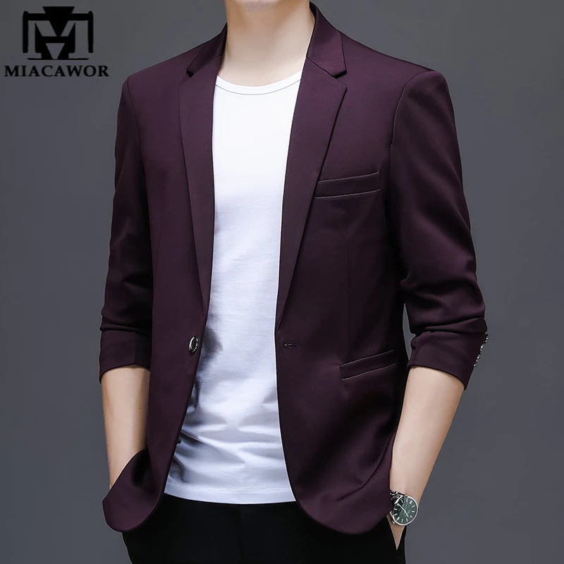 klem uitzetten aantal Spring Mens Clothing Slim Single Breasted Blazer | Korean Casual Blazer Men  - New - Aliexpress