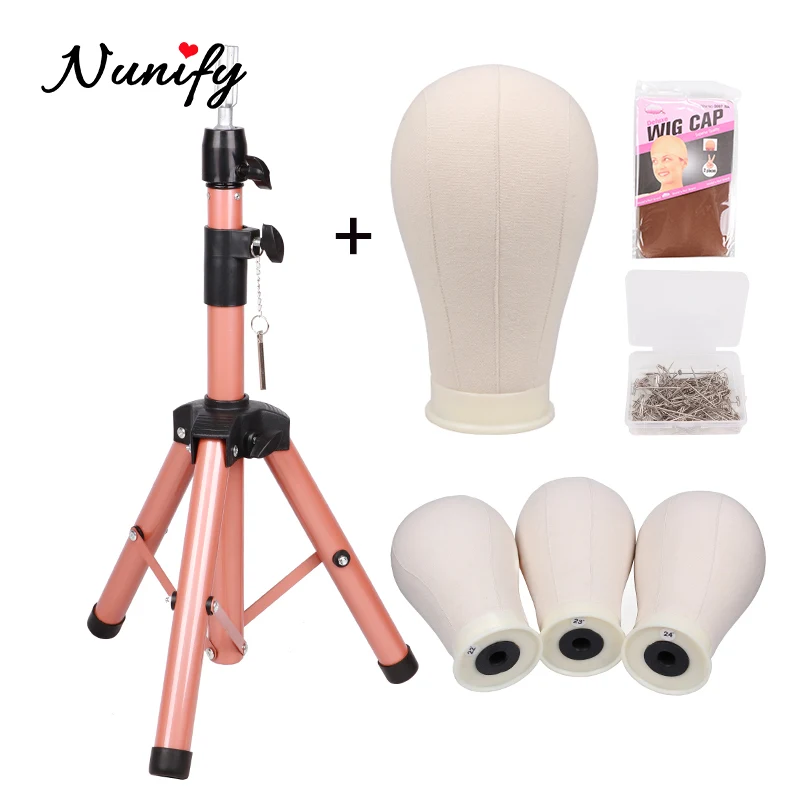 Wig Tripod Stand Wit Making Kit Wig Head Wig Cap 1pcs Pink
