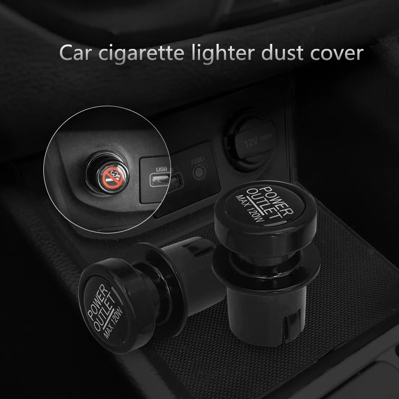 

Car Charger Cigarette Lighter Plug Car Styling Universal Black 2 Piece/set Dust Cover