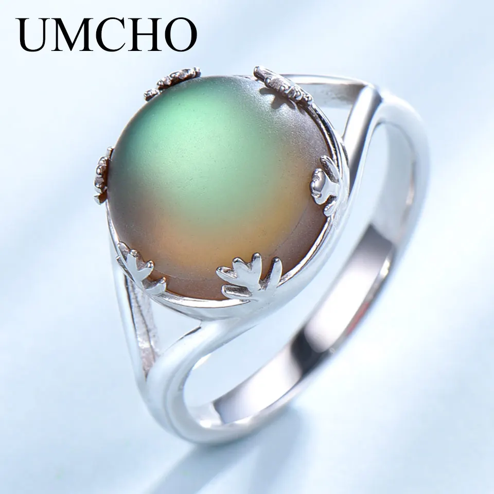 Женское кольцо с цветными драгоценными камнями UMCHO Aurora серебряное ювелирное
