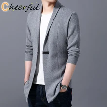 

Cardigan Mens Sweaters Spring Autumn Men Casual Cardigan Jacket Man Solid Color Long Sweater Windbreaker Single Button Coats