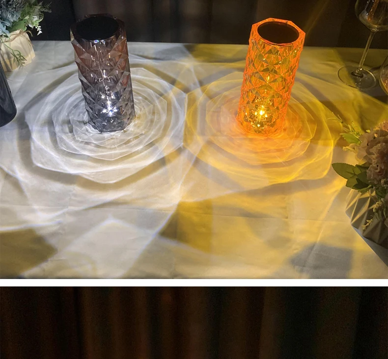 Designer Diamond Table Lamp Modern Led Lamps For Bedroom Decoration Romantic Clear Lampshade Living Room Art Deco Night Lights