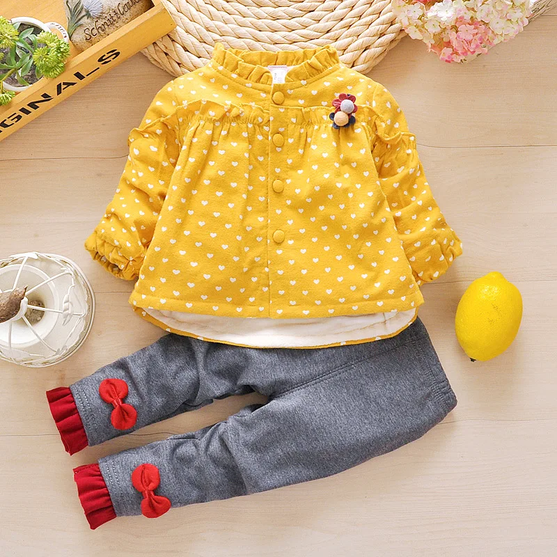 

One-Year-Old New Style Suit 2 Autumn Infant 2019 Girls Thick Winter Small CHILDREN'S Single Breasted 3 Women's Non-plus Velvet T
