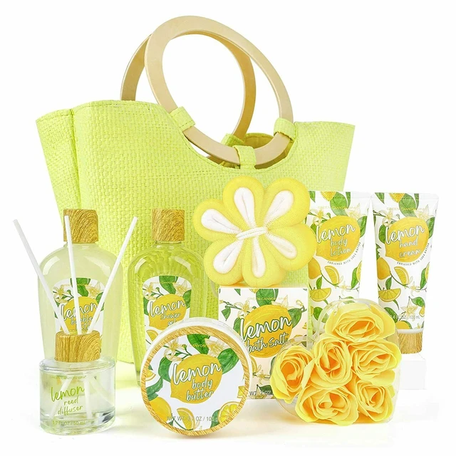 Cesto regalo Spa profumo di limone per donna, Set bagno e corpo 10 pezzi, Set  regalo per donna - AliExpress