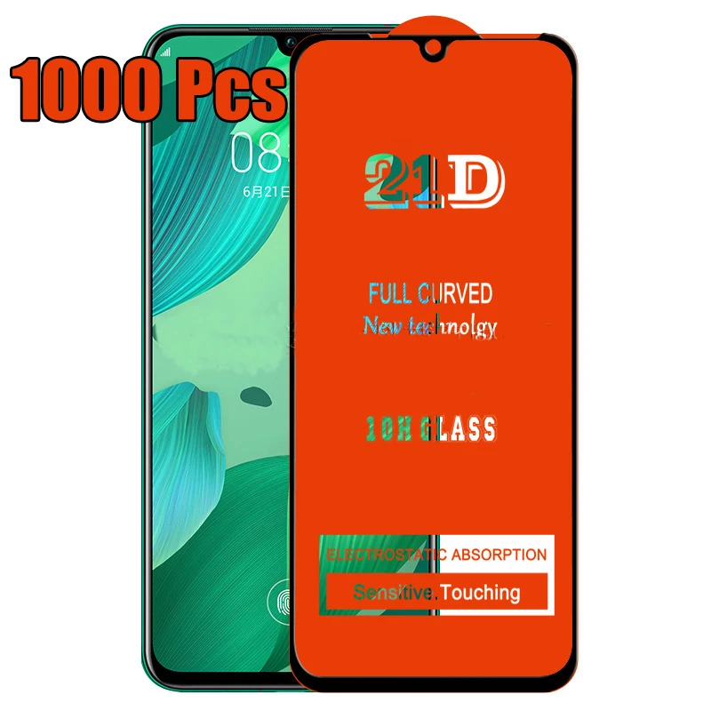 1000pcs 21D Full Glue Cover Screen Protector Tempered Glass Film Guard For Huawei Honor 60 50 SE X30 X30i X20 Play 20 Pro 5 5T | Мобильные