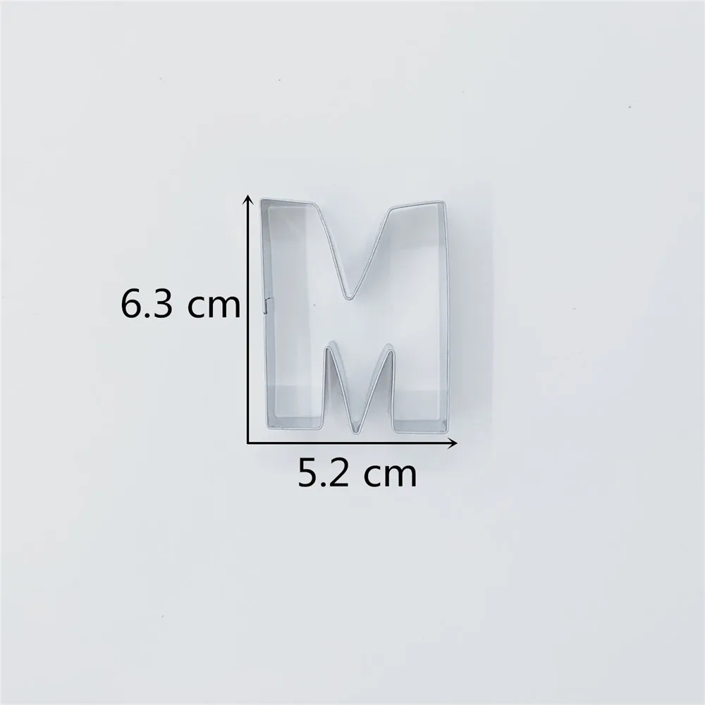 KENIAO буквы M алфавитные формочки для печенья на день рождения-5,2x6,3 см-бисквит/помадка/резак для выпечки-нержавеющая сталь