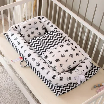 

Portable Baby Nest Bed With Quilt Travel Folding Crib Backpack Newborns Cots Nursery Sleep Nest Infant Cradle Bumper Nest