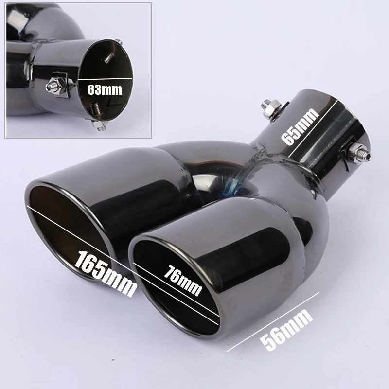 Внешняя выхлопная труба автомобиля износостойкая отделка замена аксессуар изогнутый глушитель двойной нержавеющей стали