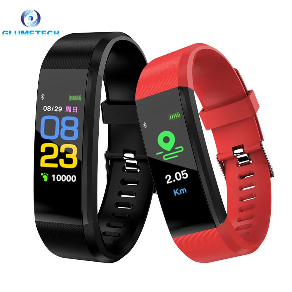 

115 plus Smart Fitness Bracelet ip68 Waterproof Fitness Sport Tracker Wristbands Blood Pressure Measurement Heart Rate Monitor