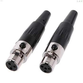 

1Pcs High Quality Mini XLR 3 4 Pin Female Plug Small XLR Audio Microphone Connector for MIC Soldering Straight L29K